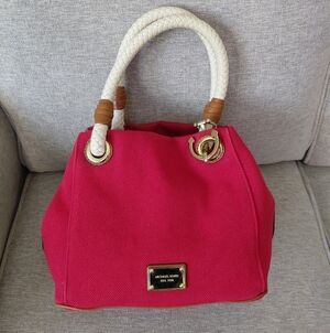 Michael Kors Marina Red Canvas Tote Bag